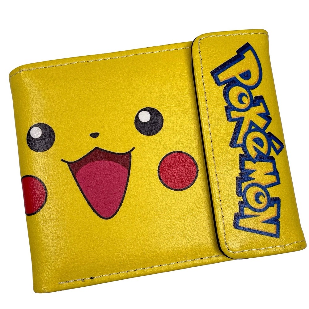 Pokemon Pikachu Bifold Wallet Yellow Faux Leather Graphic Print Nintendo Gamer